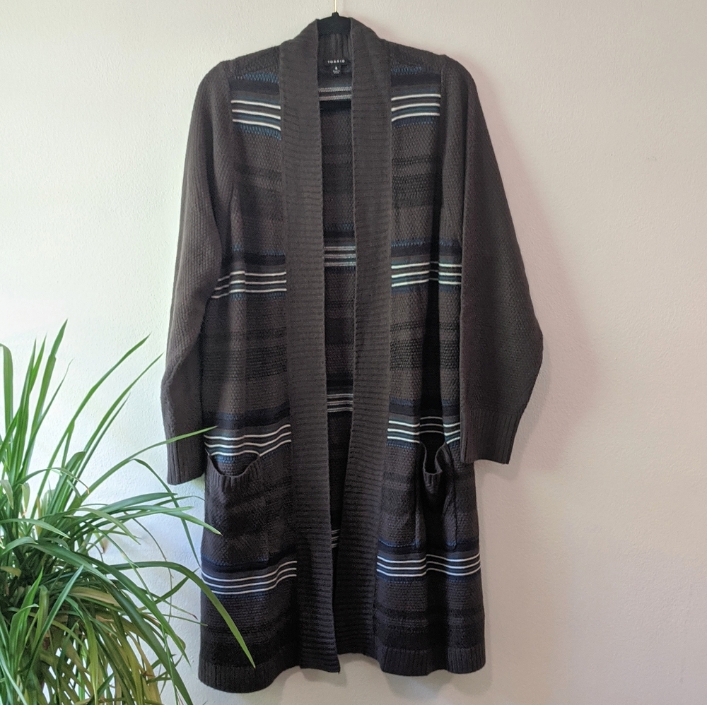 NWOT Torrid 4X brown striped knit cardigan